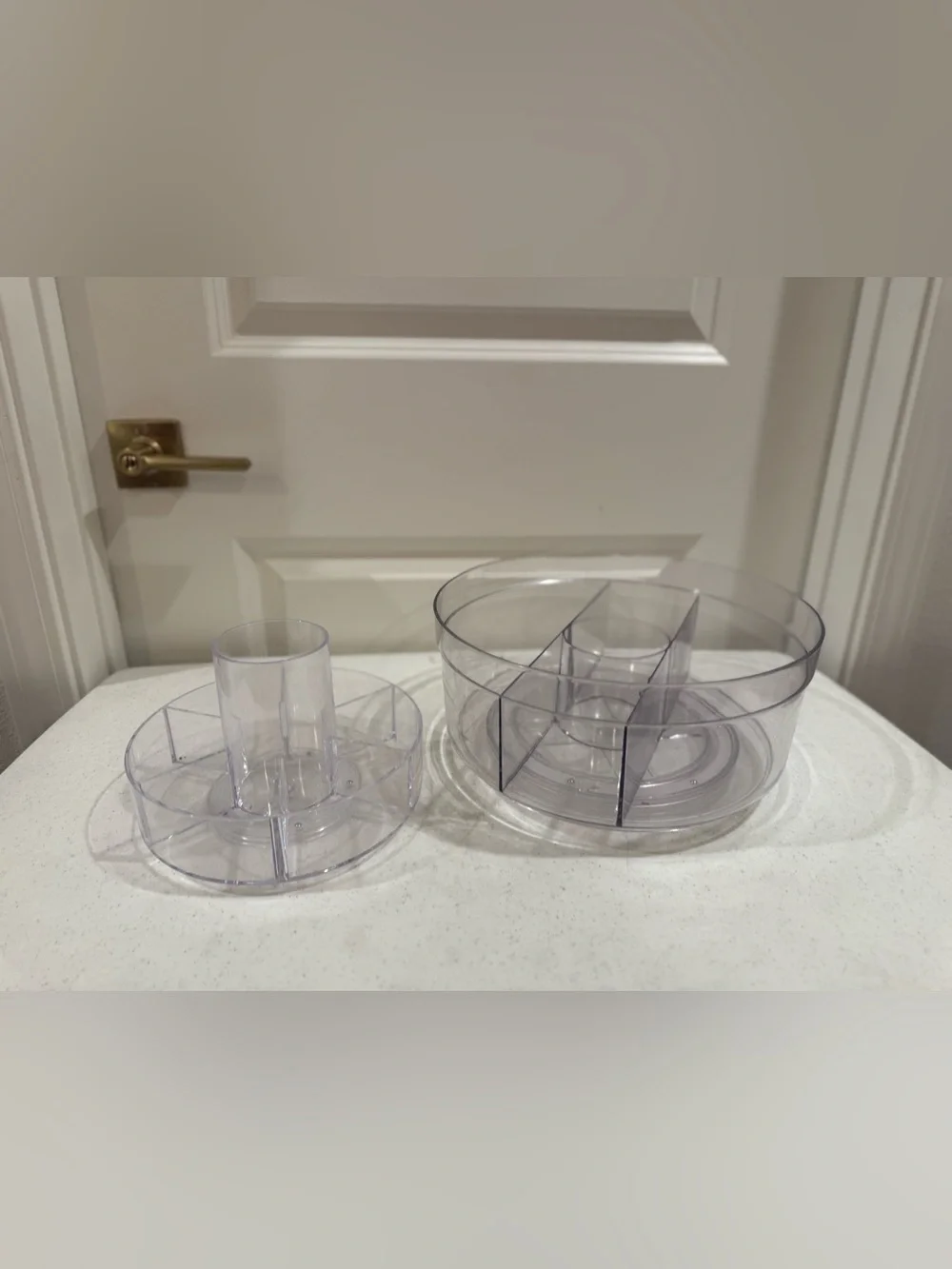Clear Rotating Cosmetic Organizer - 2-Piece Makeup Storage Set